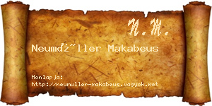 Neumüller Makabeus névjegykártya